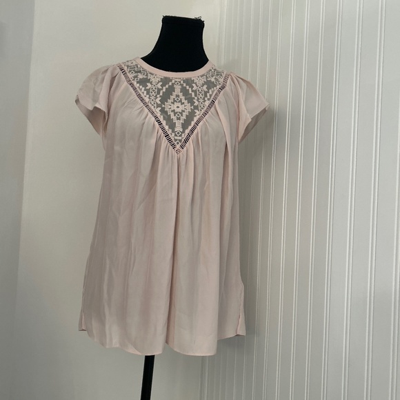 Feminine Pink Silk Flutter Sleeve Designer Top - Picture 1 of 4